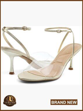 Kitten Heel Clear Strappy Sandals Comfortable Open Toe Ankle Strap Wedding